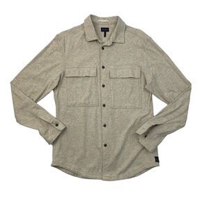 Good Man Brand Shirt Mens S Small Putty Button Up Stretch Cotton Long Sleeve